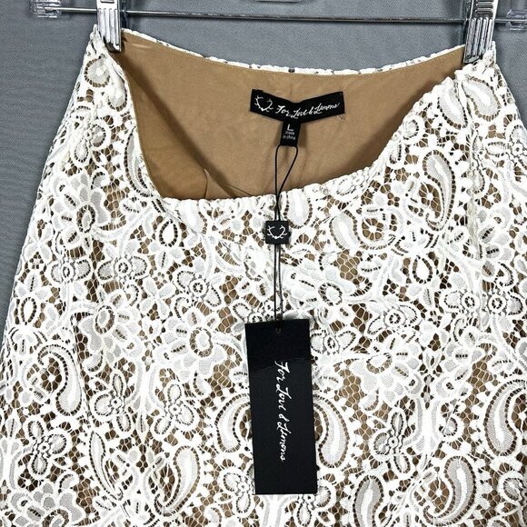 NWT For Love & Lemons Vika Floral Lace Mini Skirt Womens Size Large L White Sexy - Picture 5 of 16
